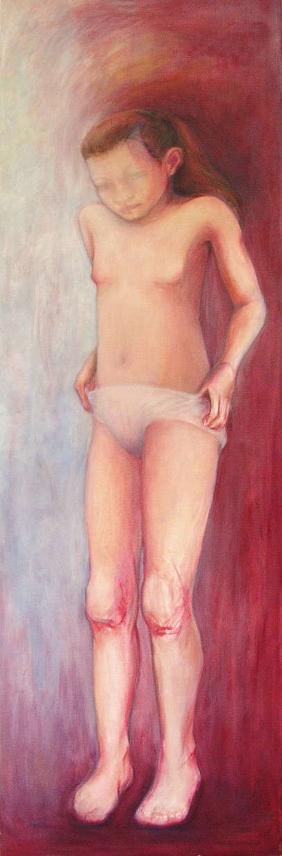 Girl in transition, oil on canvas, 200x60 cm., 2004